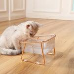 Gamelle chat transparent seul