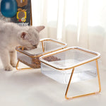 Gamelle chat transparent double